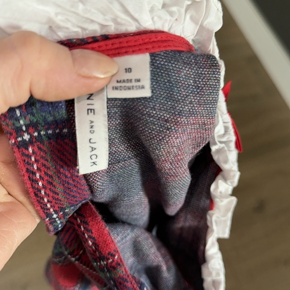NWOT Janie and Jack girls ruffled neck peplum plaid top - Picture 5 of 5